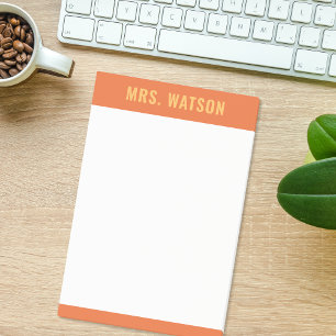 Custom Name Teacher Stationery Appreciation Gift Post-it Notes