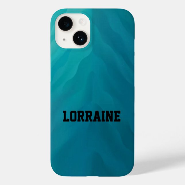 Custom name teal glass texture Case-Mate iPhone case (Back)
