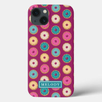 Custom Name Template Purple Doughnut Pattern