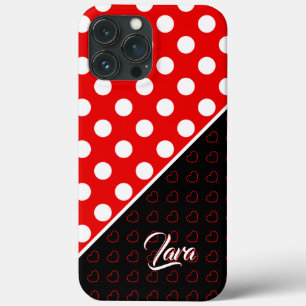 Custom Name Template Red Black White iPhone Cover