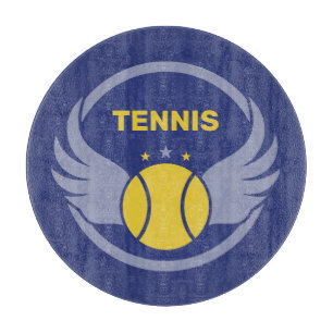 Custom Name Tennis Ball with Wings Cutting Board