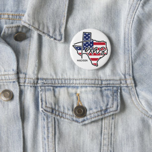 Custom Name Texas 6 Cm Round Badge