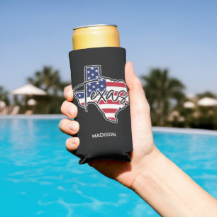 Custom Name Texas Seltzer Can Cooler