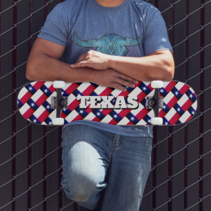Custom name Texas state flag skateboard deck