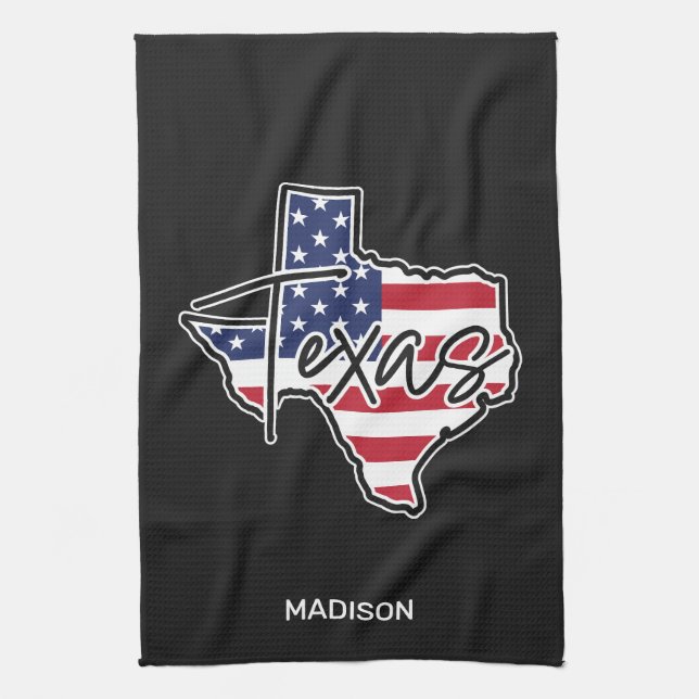 Custom Name Texas Tea Towel (Vertical)