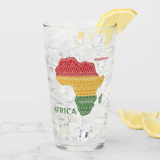 Custom Name & Text Africa Glass (Back Ice)