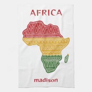Custom Name & Text Africa Tea Towel