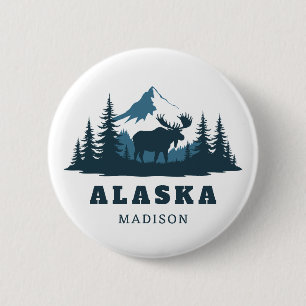 Custom Name & Text ALASKA 6 Cm Round Badge