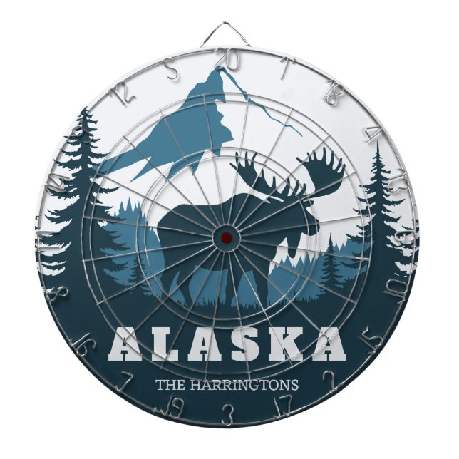 Custom Name & Text ALASKA Dartboard (Front)