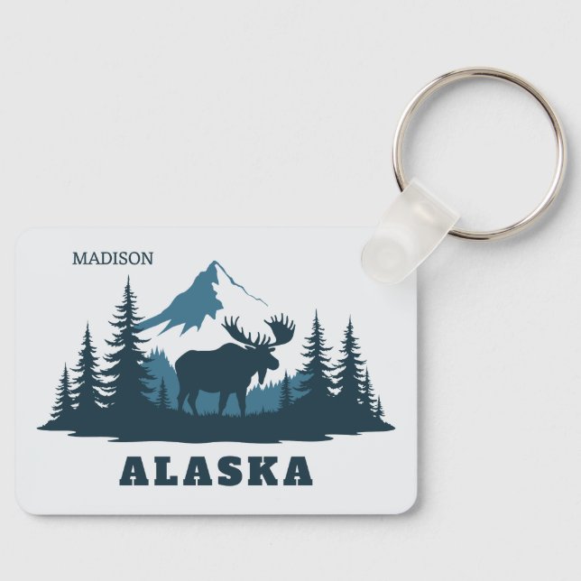 Custom Name & Text ALASKA Key Ring (Front)