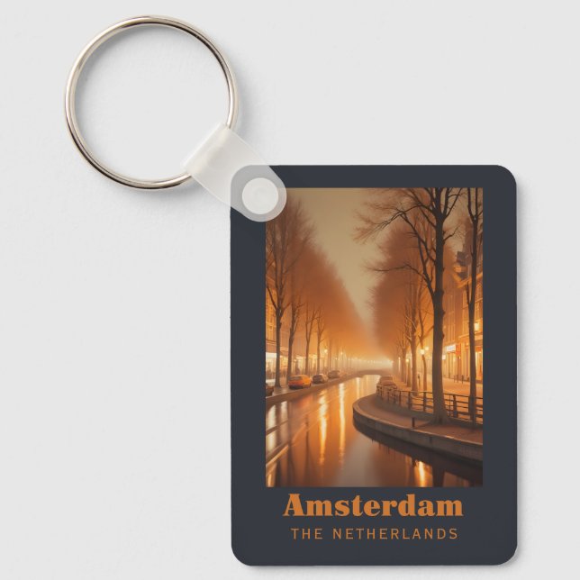 Custom Name / Text Amsterdam Key Ring (Front)
