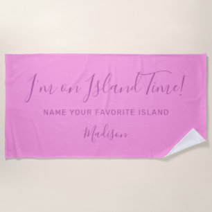 Custom name & text beach towel