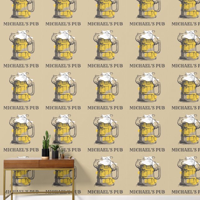 Custom Name / Text Beer Ilustration Wallpaper (Hallway)