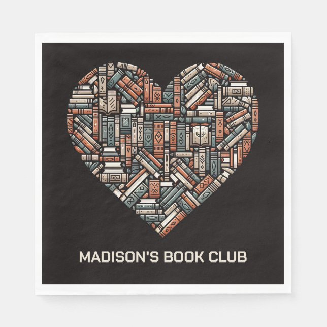 Custom Name / Text Book Lover's Napkin (Front)