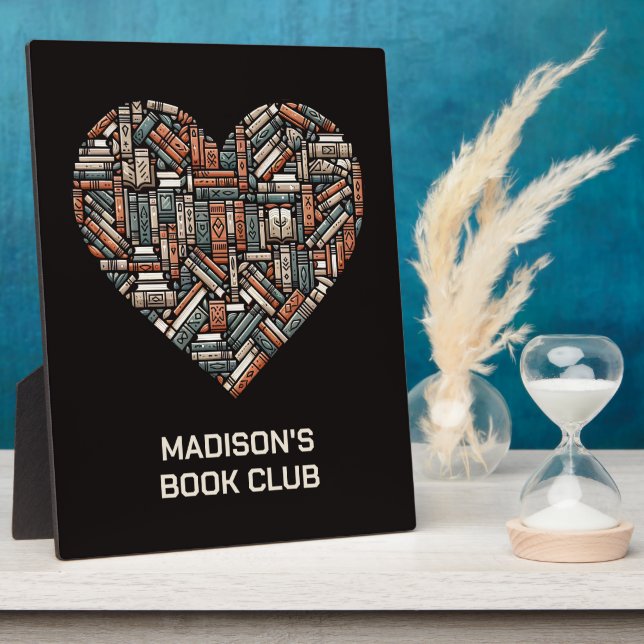 Custom Name / Text Book Lover's Plaque (Side)