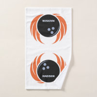 Custom Name & Text Bowling Ball with Flame