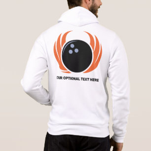 Custom Name & Text Bowling Ball with Flame Hoodie