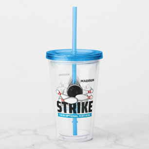 Custom Name & Text Bowling Strike Acrylic Tumbler