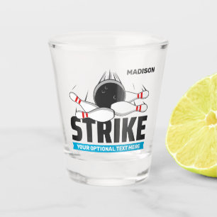 Custom Name & Text Bowling Strike Shot Glass