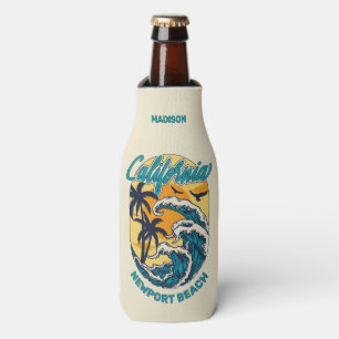 Custom Name / Text California Surfing Bottle Cooler
