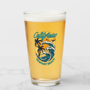 Custom Name / Text California Surfing Glass