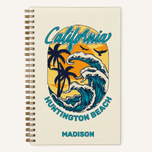 Custom Name / Text California Surfing Notebook