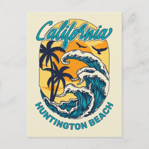 Custom Name / Text California Surfing Postcard