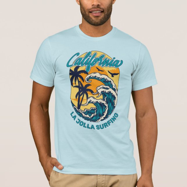 Custom Name / Text California Surfing T-Shirt (Front)
