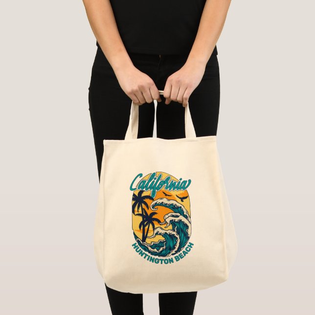 Custom Name / Text California Surfing Tote Bag (Front (Product))