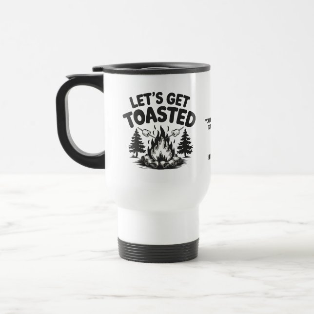 Custom Name & Text Camping Travel Mug (Left)