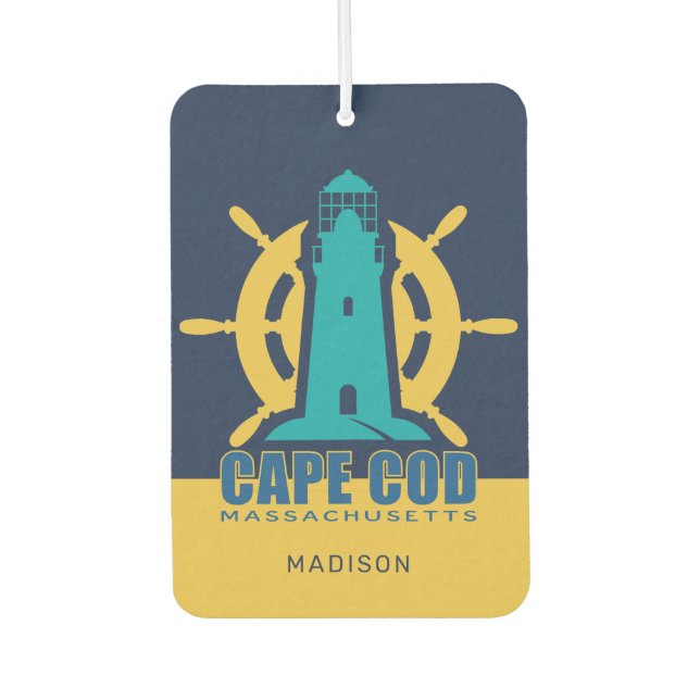 Custom Name / Text Cape Cod Massachusetts Car Air Freshener (Front)
