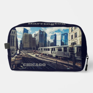 Custom Name & Text Chicago USA Dopp Kit