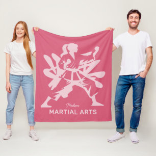 Custom Name, Text & Color Martial Arts Fleece Blanket