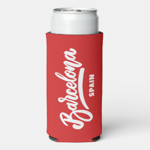 Custom Name, Text & Colour Barcelona Seltzer Can Cooler