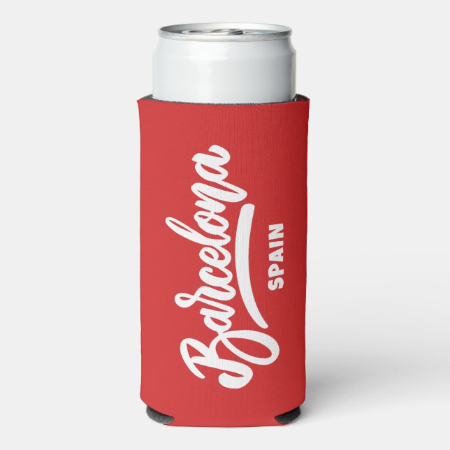 Custom Name, Text & Colour Barcelona Seltzer Can Cooler (Seltzer Back)