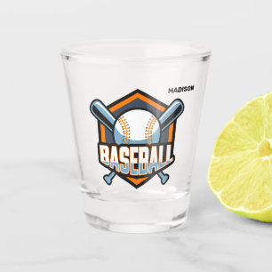 Custom Name, Text & Colour Baseball Shot Glass