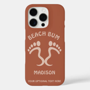 Custom Name, Text & Colour Beach Bum iPhone 16 Pro Case