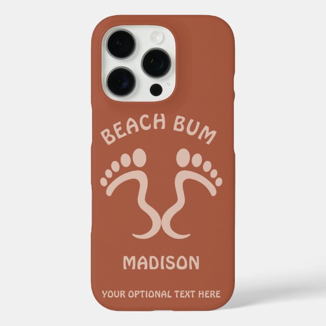Custom Name, Text & Colour Beach Bum Case-Mate iPhone Case (Back)