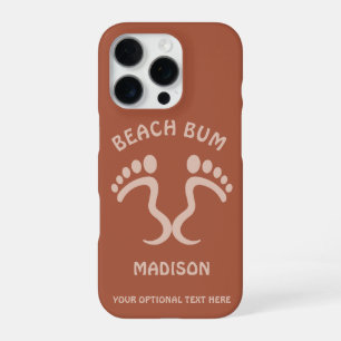 Custom Name, Text & Colour Beach Bum iPhone 16 Pro Case