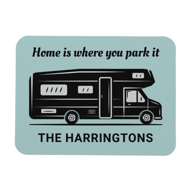 Custom name, text & colour Camper Van Magnet (Horizontal)