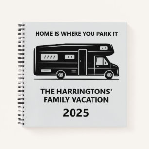 Custom name, text & colour Camper Van Notebook