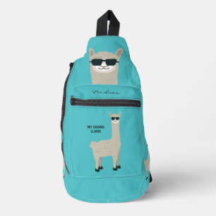 Custom Name, Text & Colour Cool Llama Sling Bag