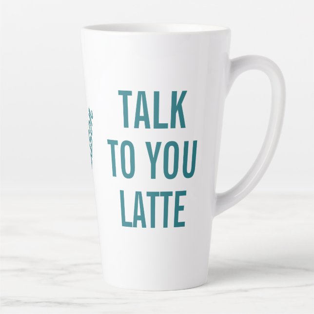 Custom name, text & colour Latte mug (Right)