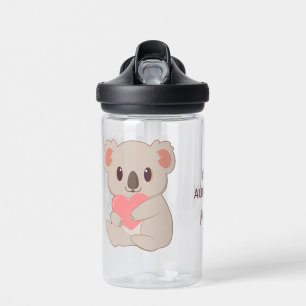 Custom Name, Text & Colour Love Koala Water Bottle