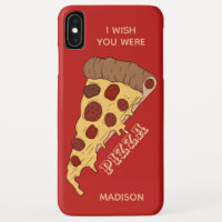 Custom name, text & colour Pizza Slice phone cases
