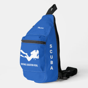 Custom Name, Text & Colour Scuba Diver Sling Bag