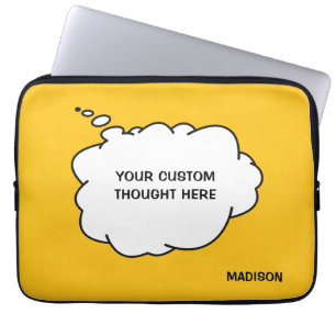 Custom Name, Text & Colour Thought Bubble Laptop Sleeve
