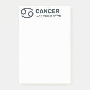 Custom Name / Text & Colour Zodiac Sign Cancer Post-it Notes