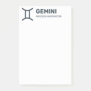Custom Name / Text & Colour Zodiac Sign Gemini Post-it Notes
