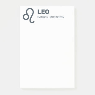 Custom Name / Text & Colour Zodiac Sign Leo Post-it Notes